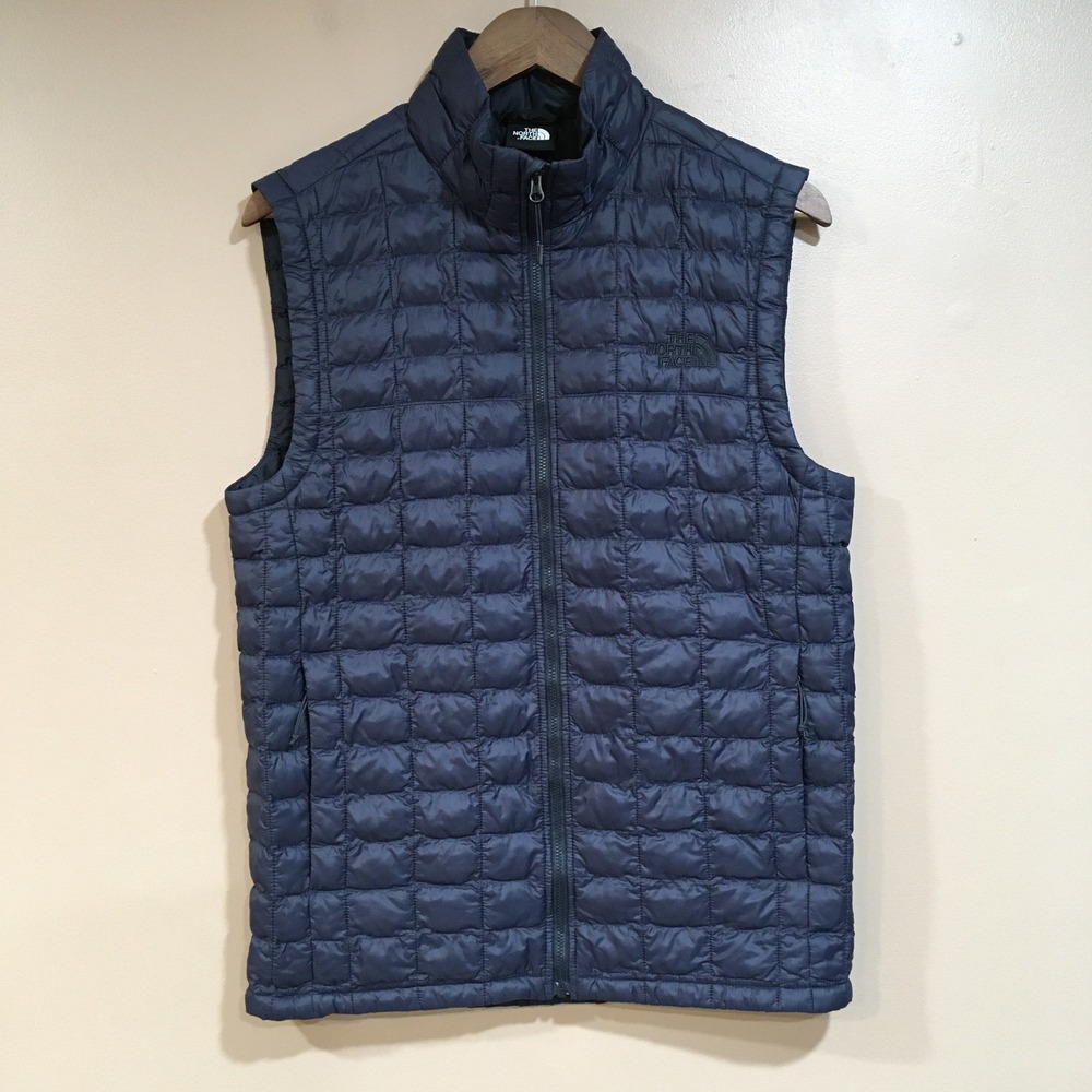 The North Face Thermoball Puffer Vest Mens S Navy Blue Eco Insulated Performance